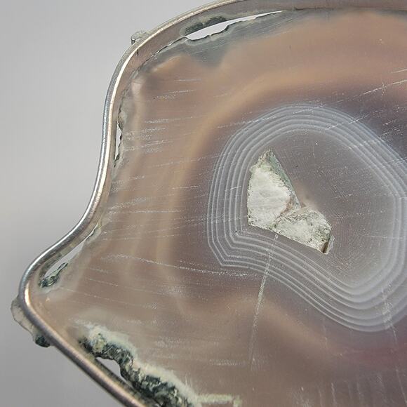 Necklace Pendants Agate Slice Handmade Jewelry in Sterling Silver Prong Setting - Picture 7 of 10